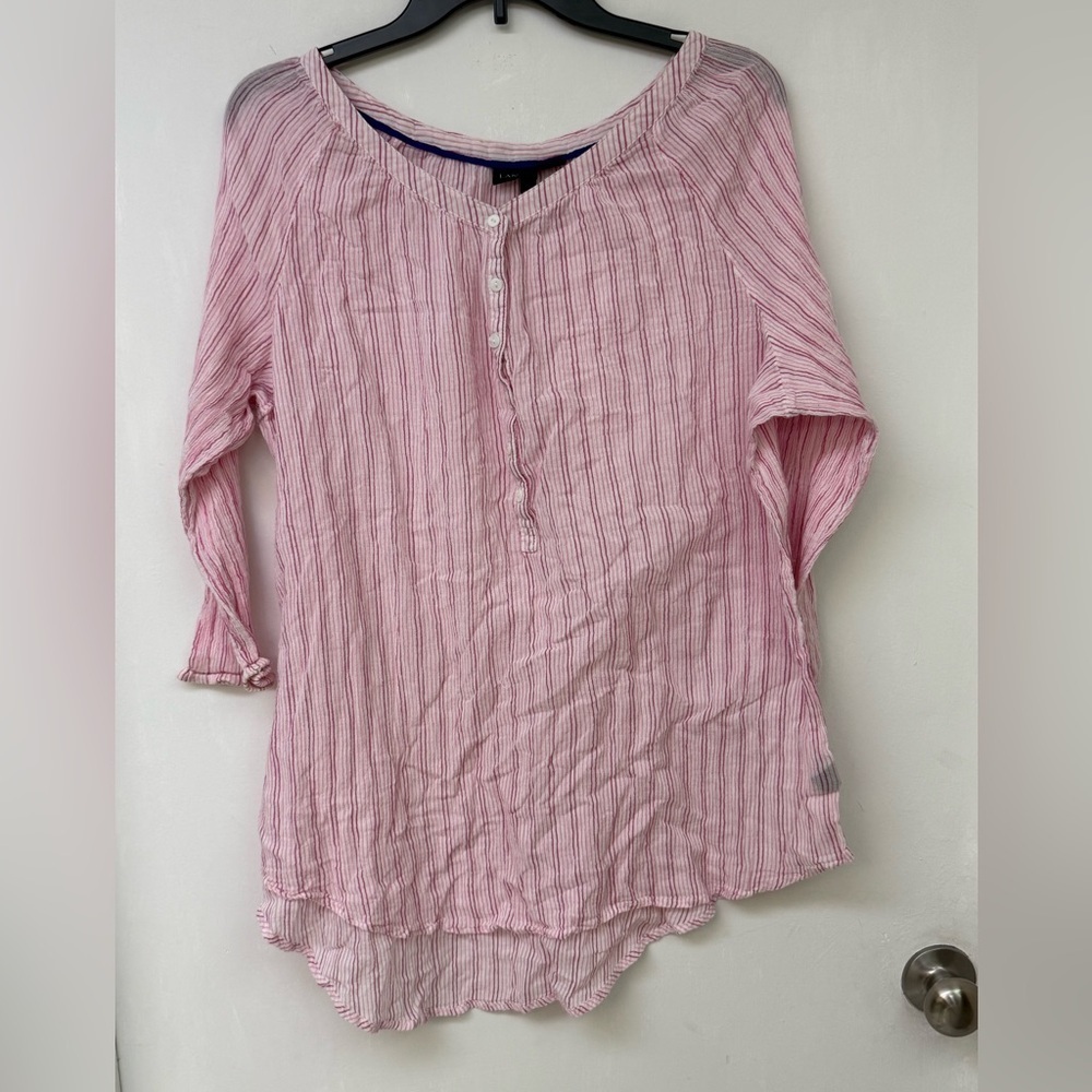 Lane Bryant Pink and White Striped Top Size 22